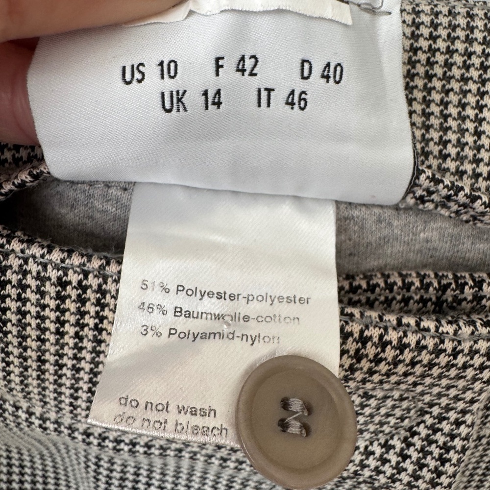 Akris Punto Houndstooth High Waist Ankle Pant Black White 10 - Picture 5 of 9